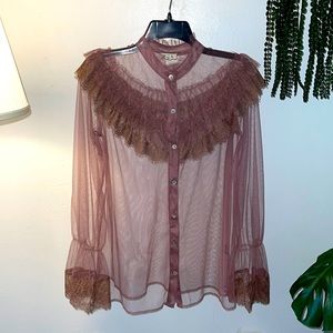 Blusa de vestir transparente